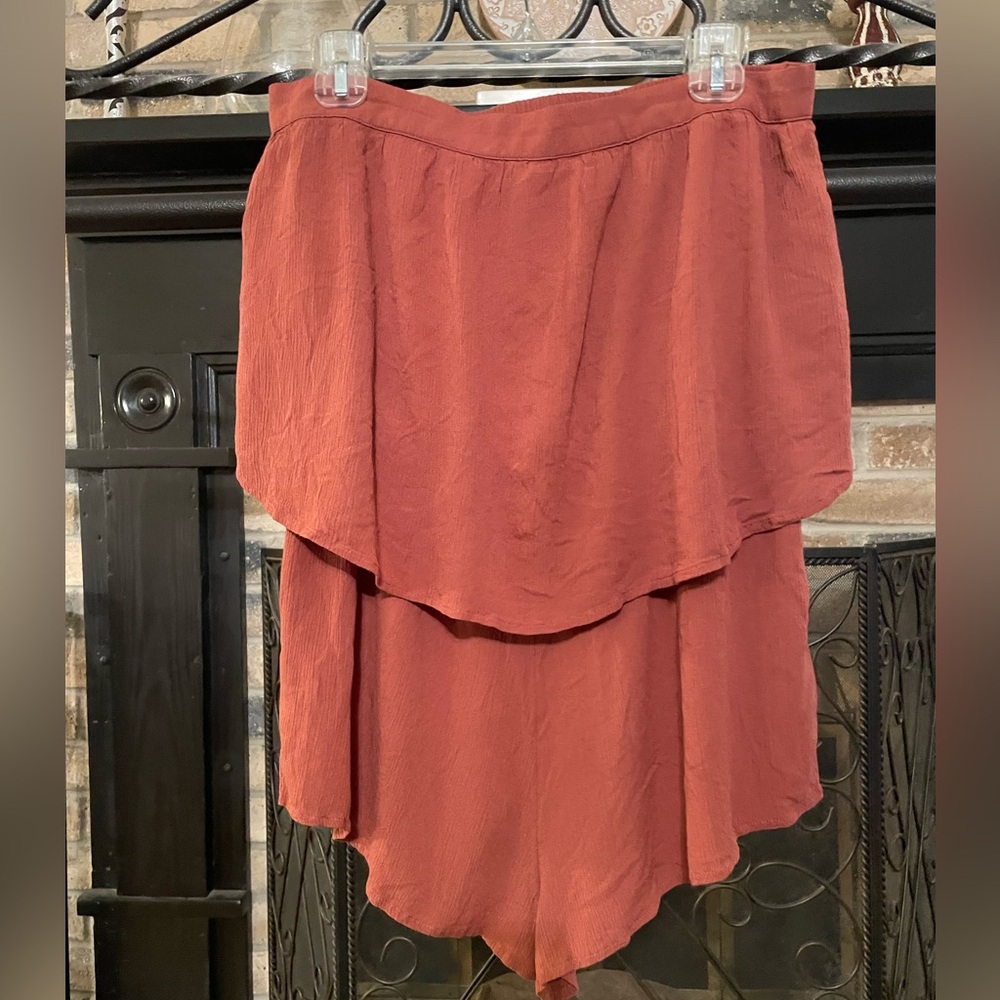 O'Neill Orange Tiered High-Low Jumpsuit Casual